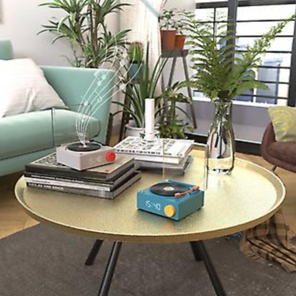 VS-80 Retro Look Vinyl Turntable 5W Bluetooth Speaker with Alarm Clock - Picture 4 of 10